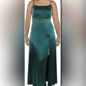 City Studio Juniors Long Spagetti Strap Satin Dress